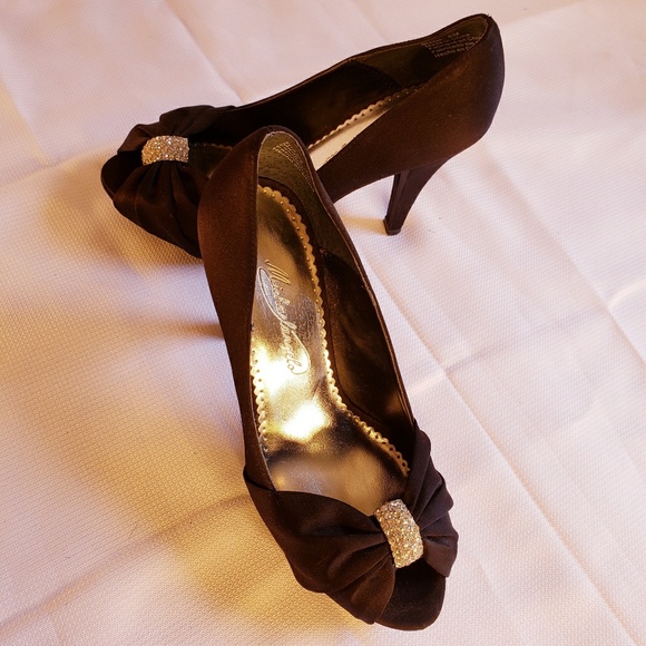 Pretty ❤️Michelangelo Size 6 Med Black Dressy Heels w Bling❤️ - Picture 4 of 8